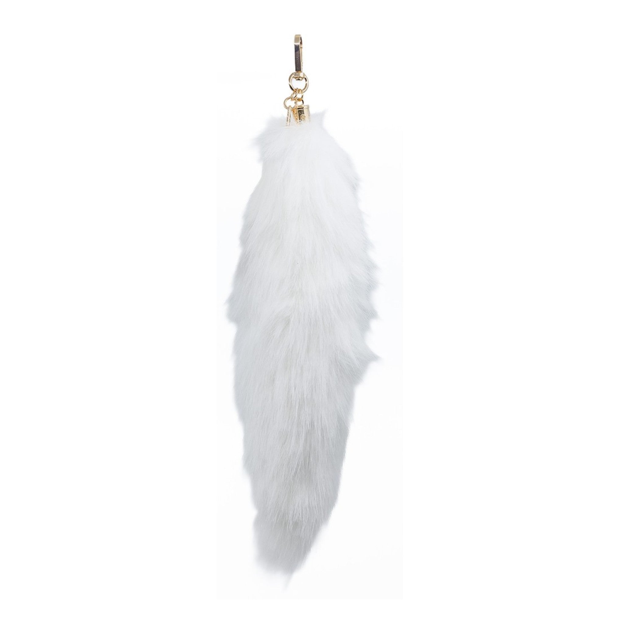 Add a touch of elegance to your accessories with this luxurious white faux-fur pendant charm. Its long, plush design brings a sense of romance and sophistication, making it a standout piece for any ensemble. Perfect for those who appreciate timeless beauty and want to elevate their accessories.