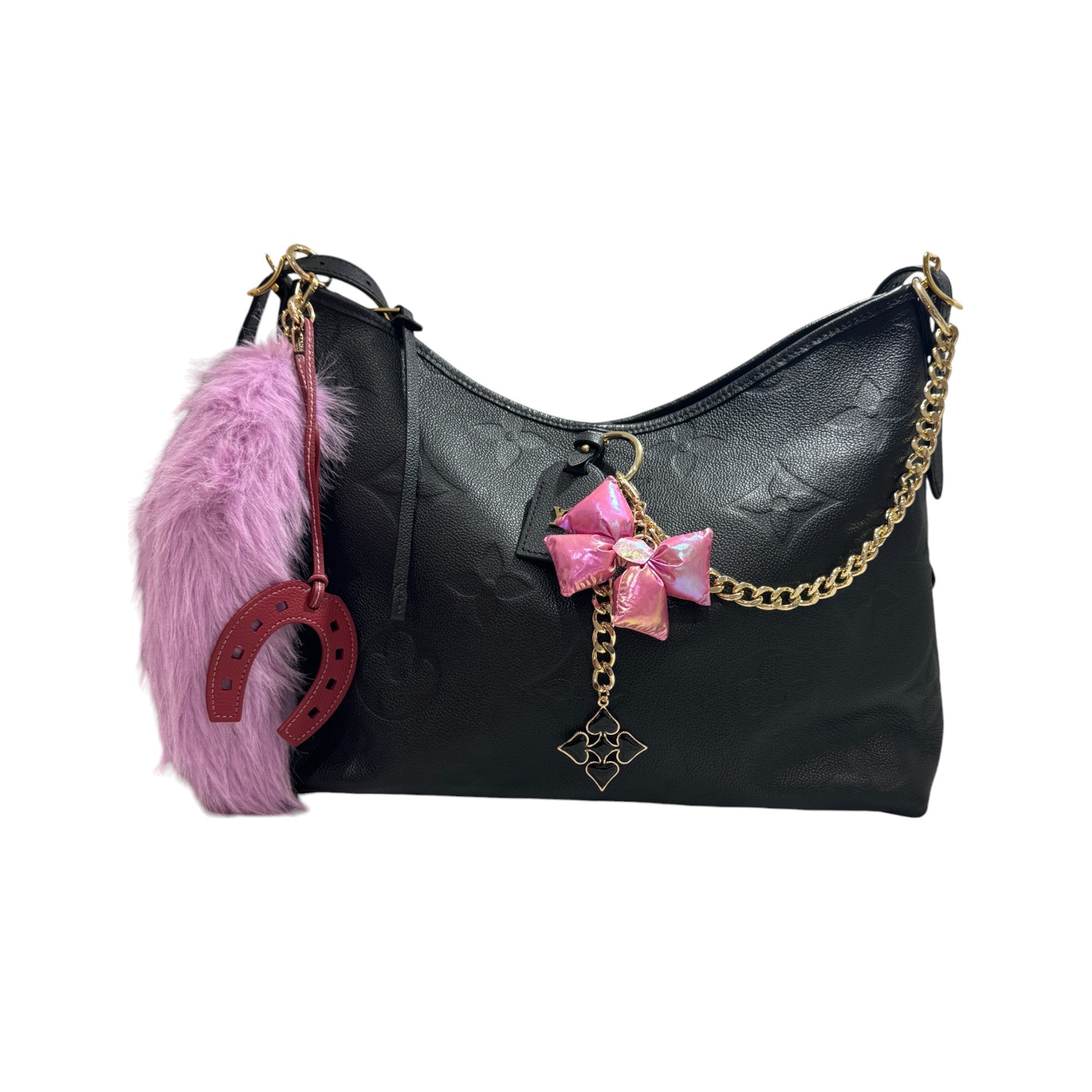 Iridescent Puffy Bow Charm in Pink