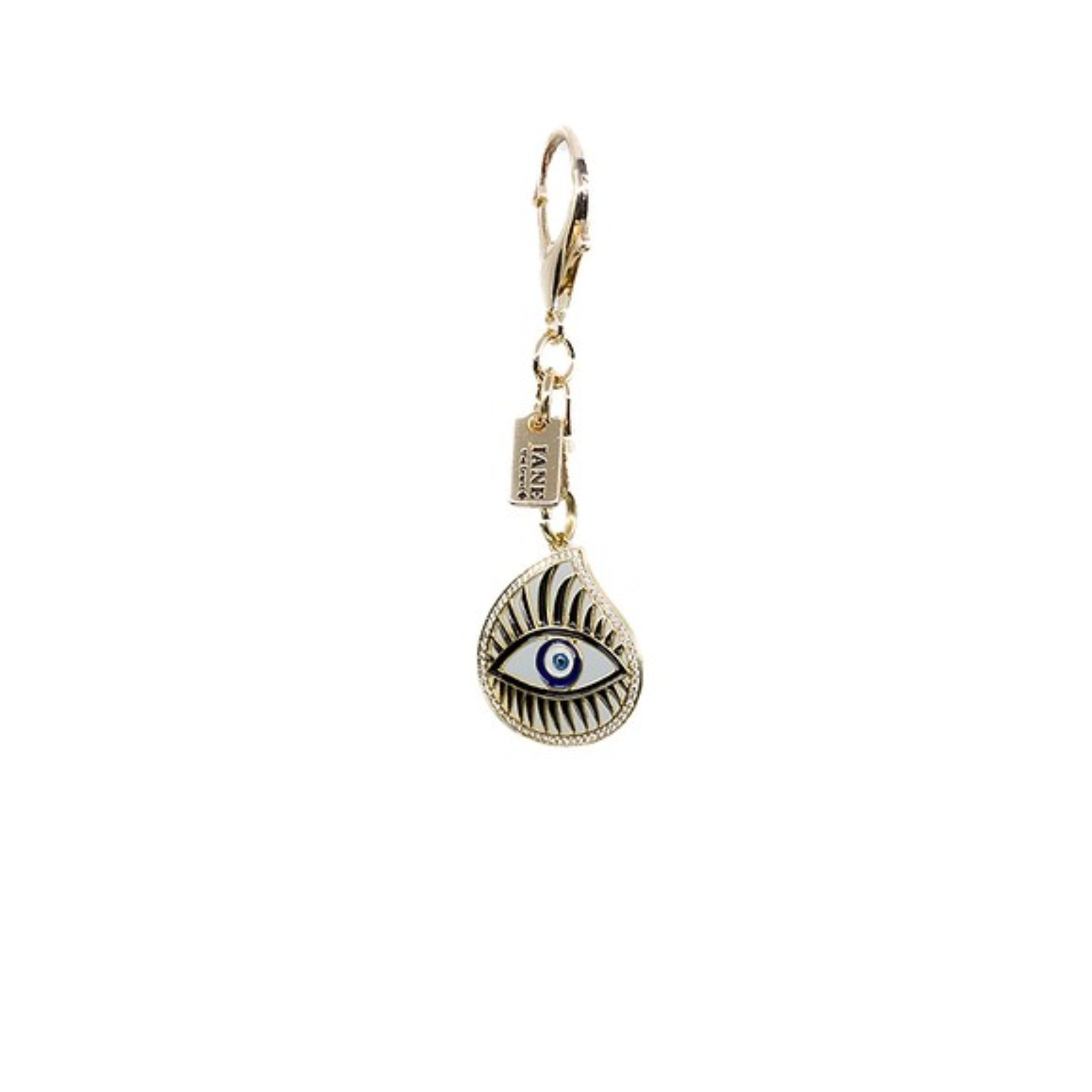Embrace protection and positivity with this evil eye teardrop pendant charm. The intricate design and shimmering finish bring a meaningful touch to your accessories, symbolizing good fortune and spiritual well-being. A stylish way to carry positive energy with you.