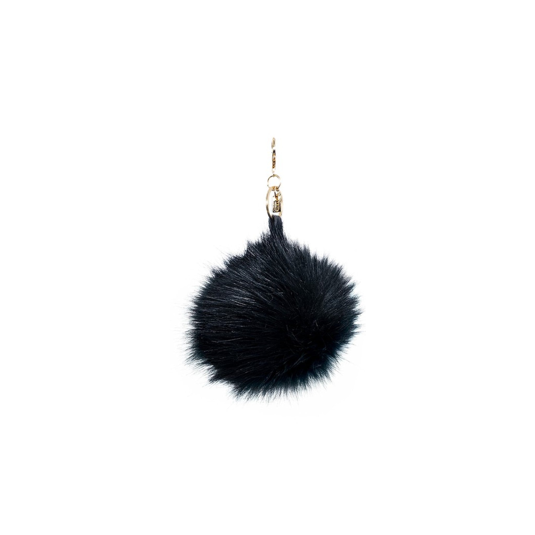 Add a touch of elegance with this large black faux-fur pom pom. Its soft texture and deep colour bring a sophisticated flair to your accessories, perfect for those who appreciate timeless beauty.