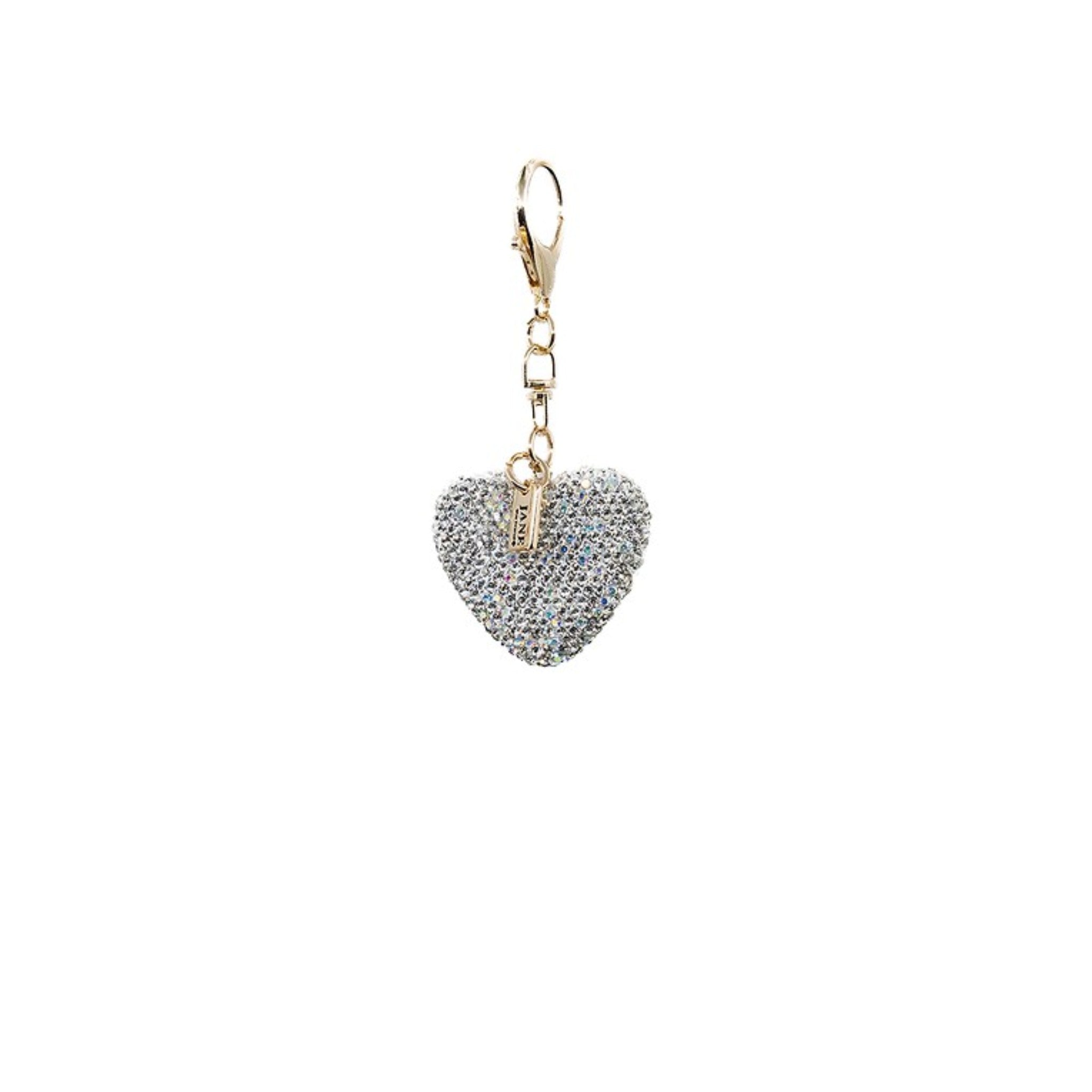 This shimmering heart charm adds a touch of elegance to your accessories. With its radiant sparkle, it effortlessly elevates your bag or purse, making it a delightful little addition that complements your vibes.