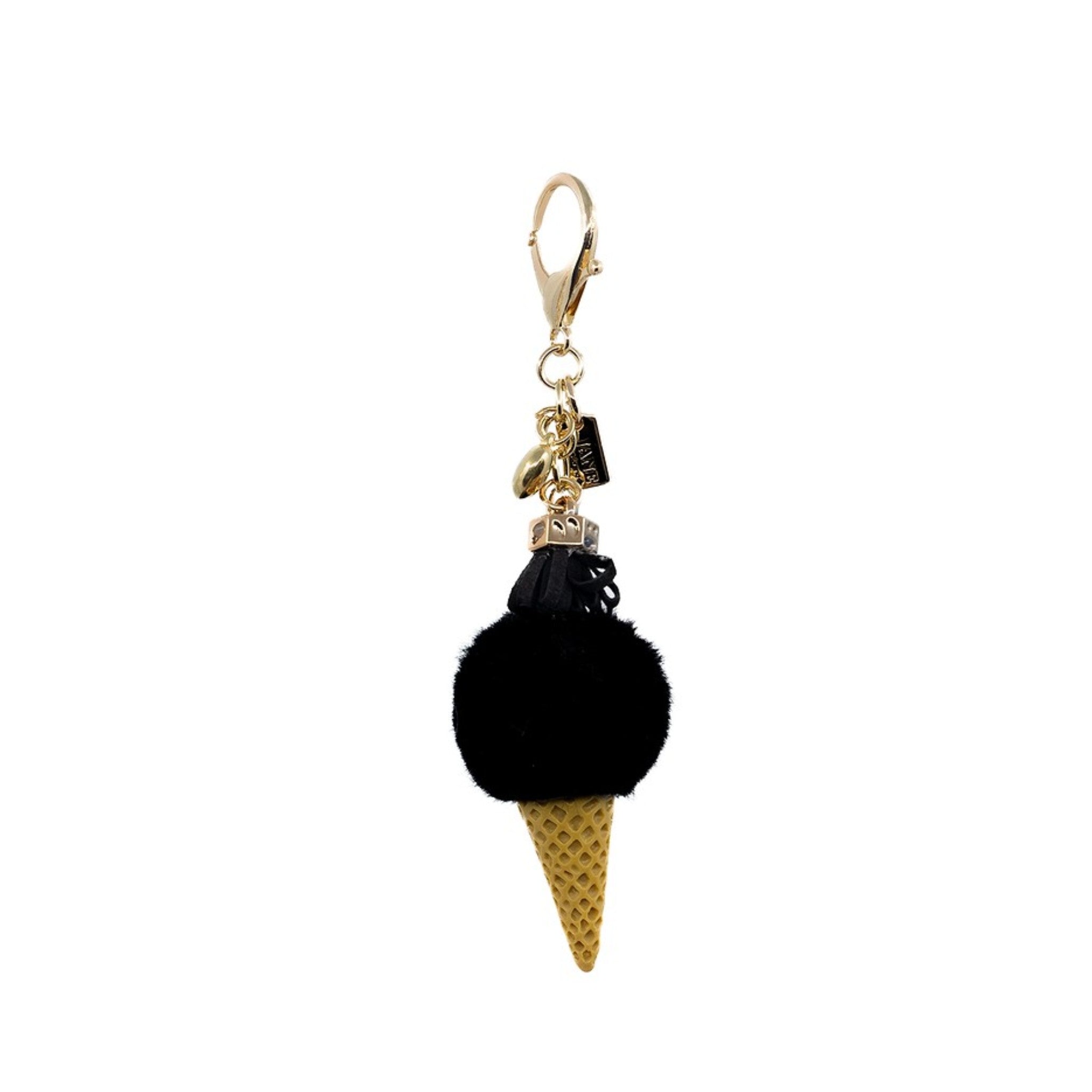 Plush Ice Cream Charm in Black