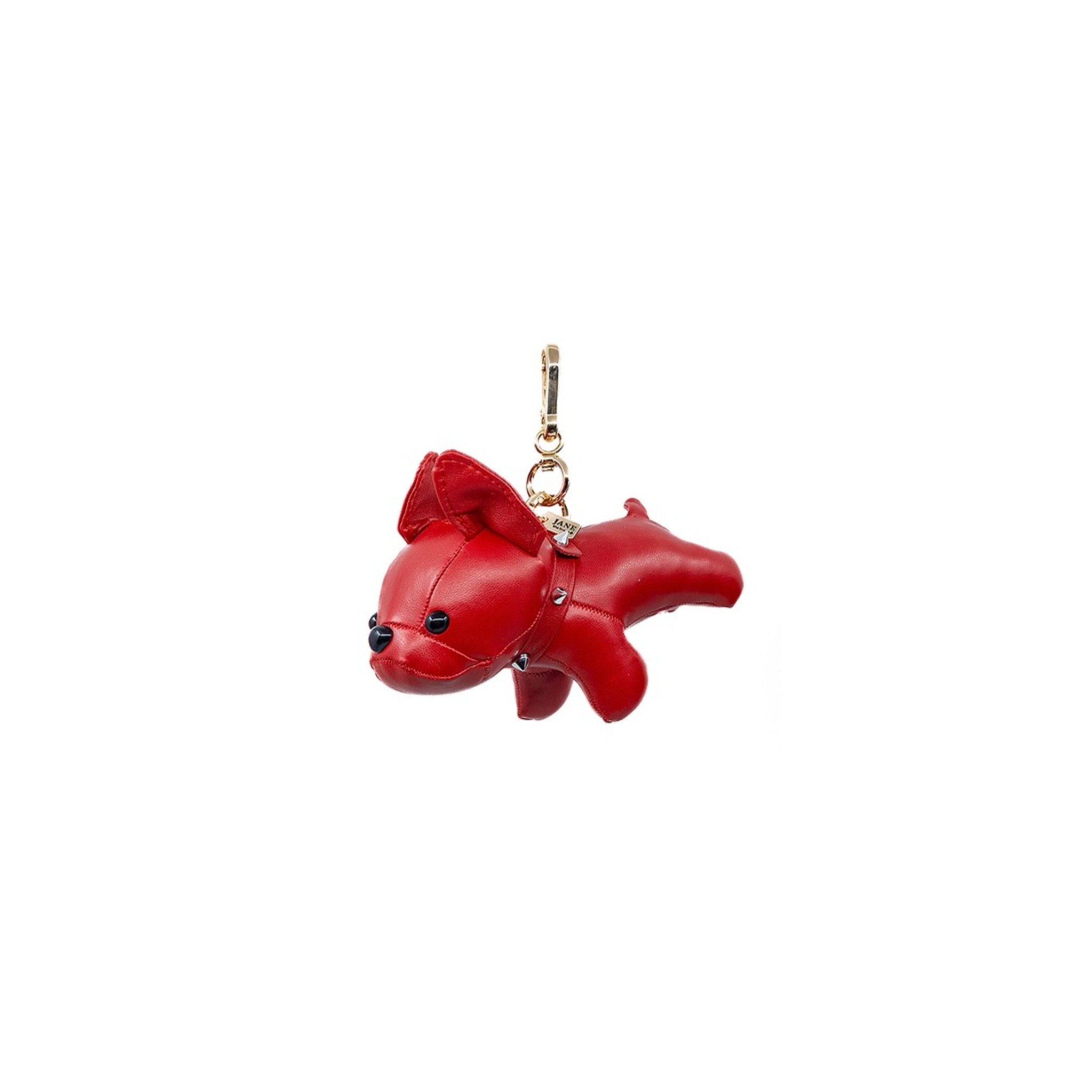 Showcase your bold spirit with this red bulldog charm. Its vibrant hue and fierce expression symbolize courage and determination, making it a standout addition to your bag.