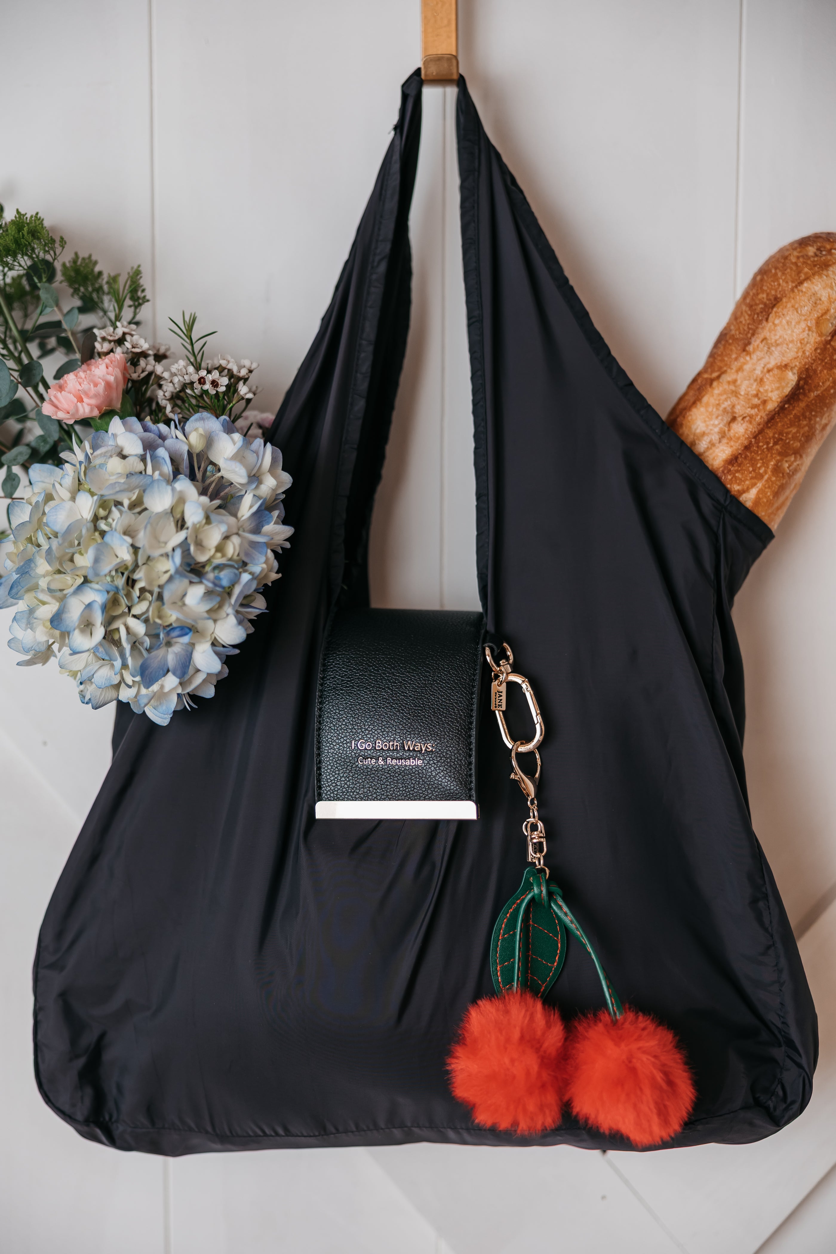 Faux Fur Pom Cherry Charm in Red