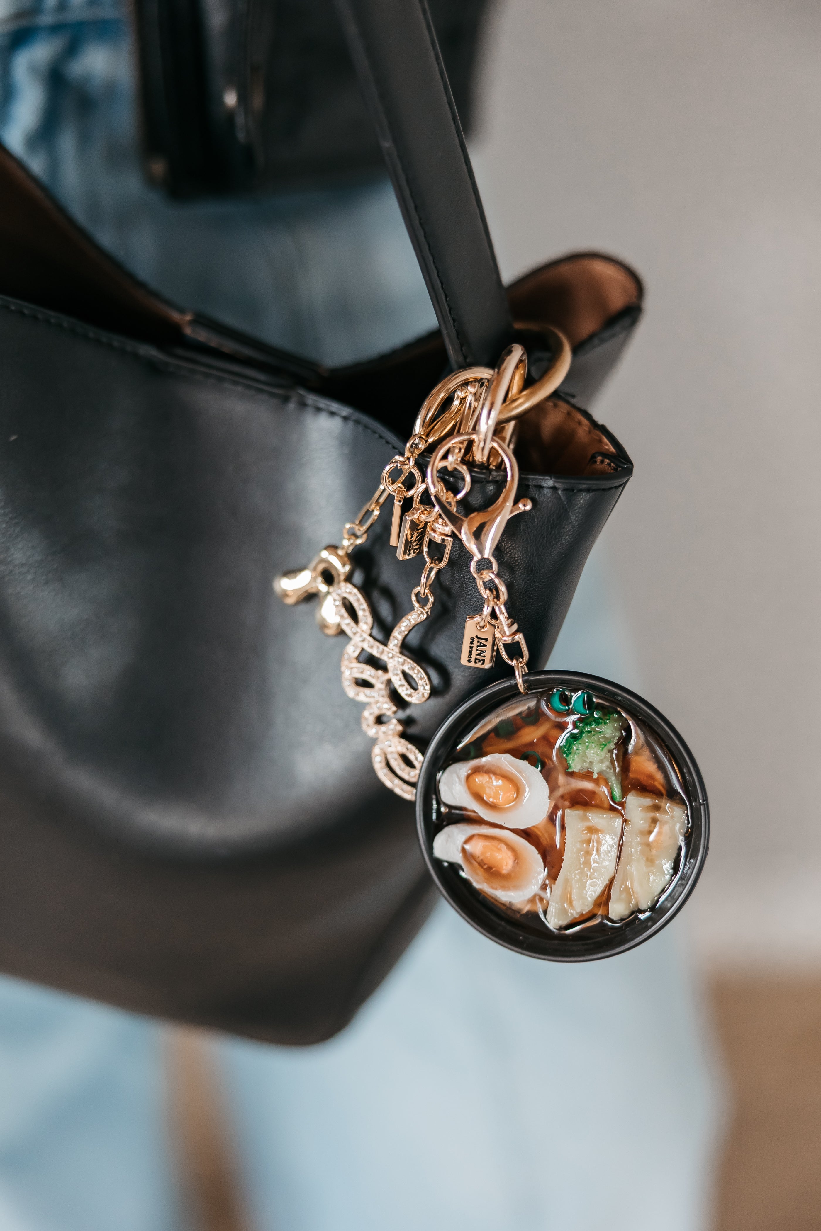 jane the brand purse charms love charm ramen charm.