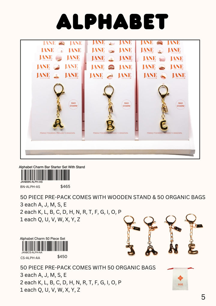 Alphabet Charm Bar Starter Set With Stand