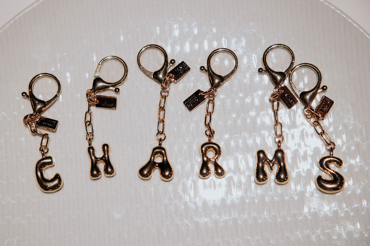 J - Bubble Letter Charm