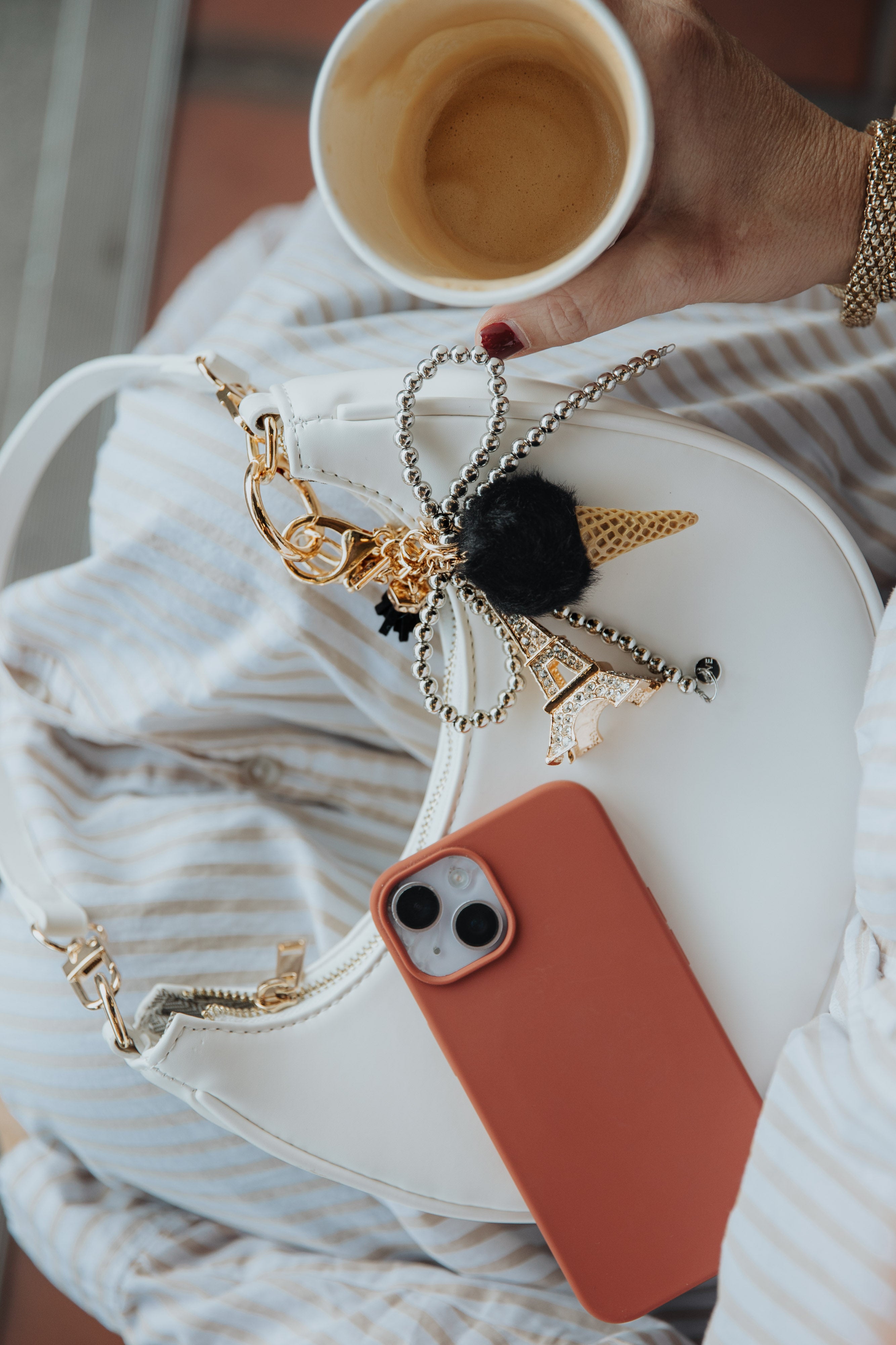 Plush Ice Cream Charm in Black