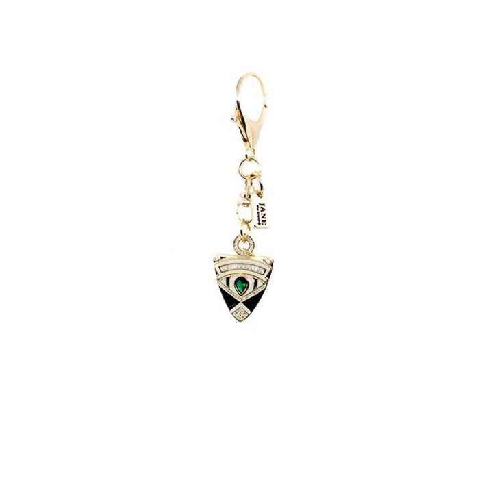 Carry a symbol of protection and positivity with this gold angel shield charm. The intricate design and shimmering finish bring a meaningful touch to your accessories, symbolizing good fortune and spiritual well-being. A stylish way to carry positive energy with you.