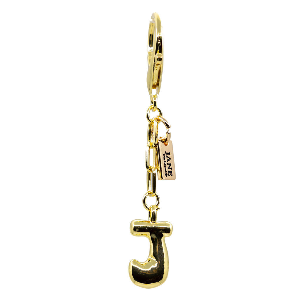 J - Bubble Letter Charm
