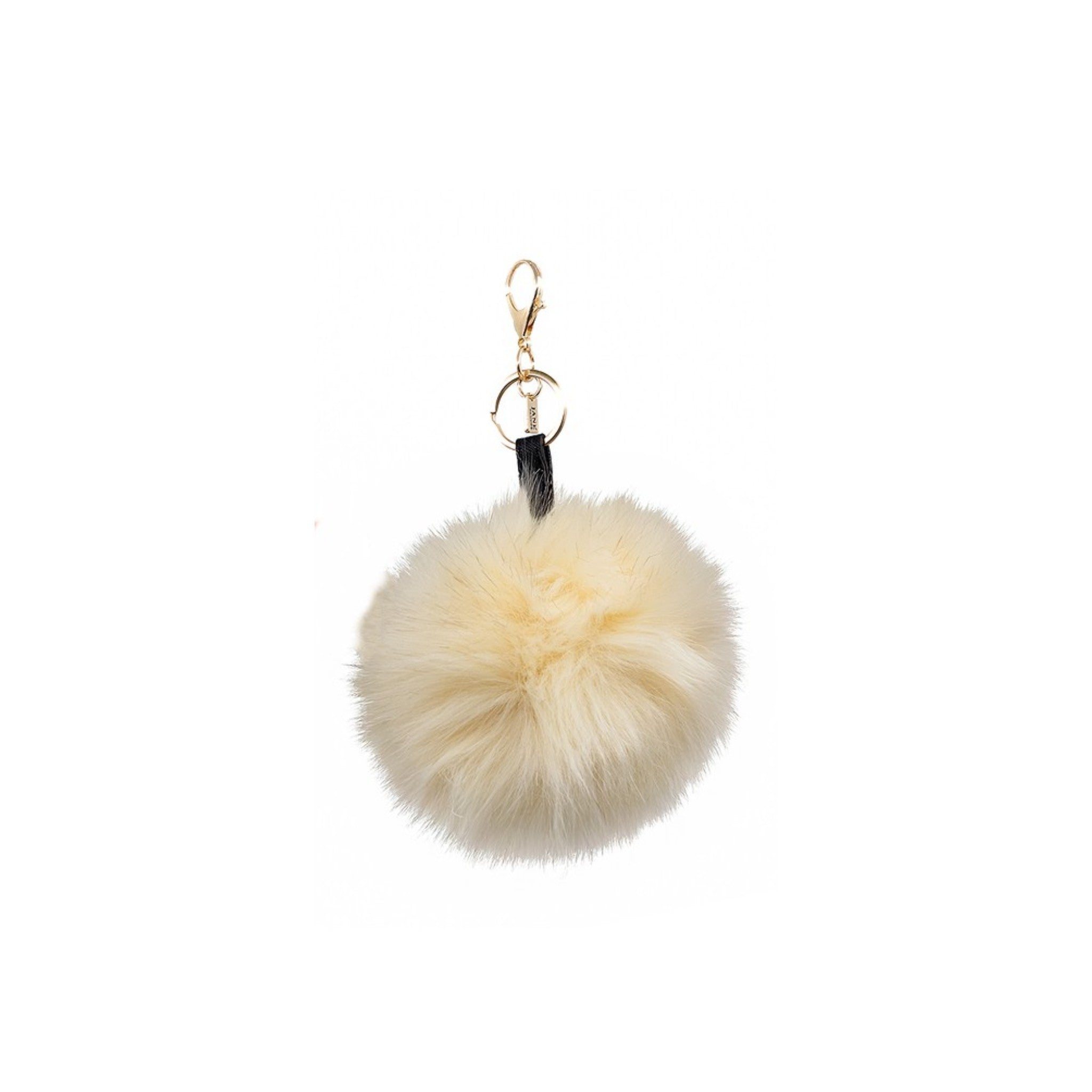 Add a soft touch with this large cream faux-fur pom pom. Its neutral hue and plush texture bring a gentle elegance to your outfit, perfect for those who appreciate subtle beauty.