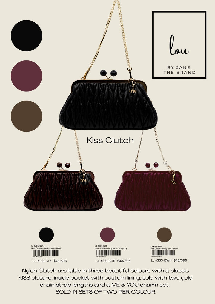 Kiss Clutch - Lou by Jane - Brown