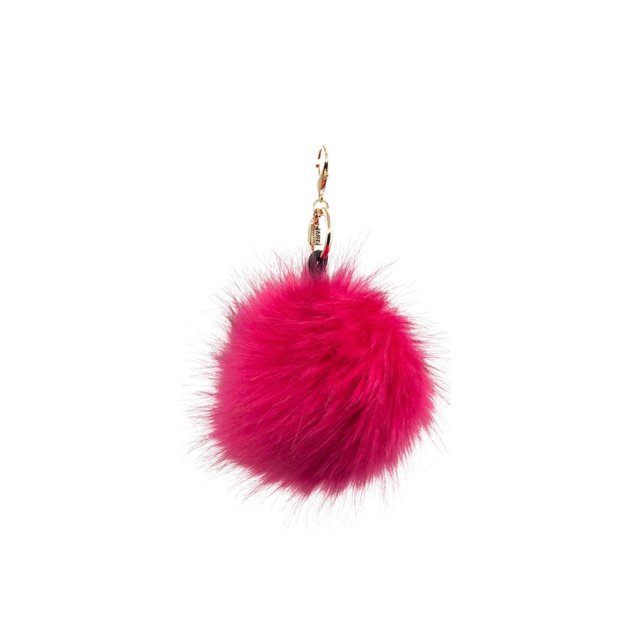 Add a bold statement to your ensemble with this large watermelon faux-fur pom pom charm.&nbsp; Its plush texture and vibrant hue bring a playful yet sophisticated element to your bag.