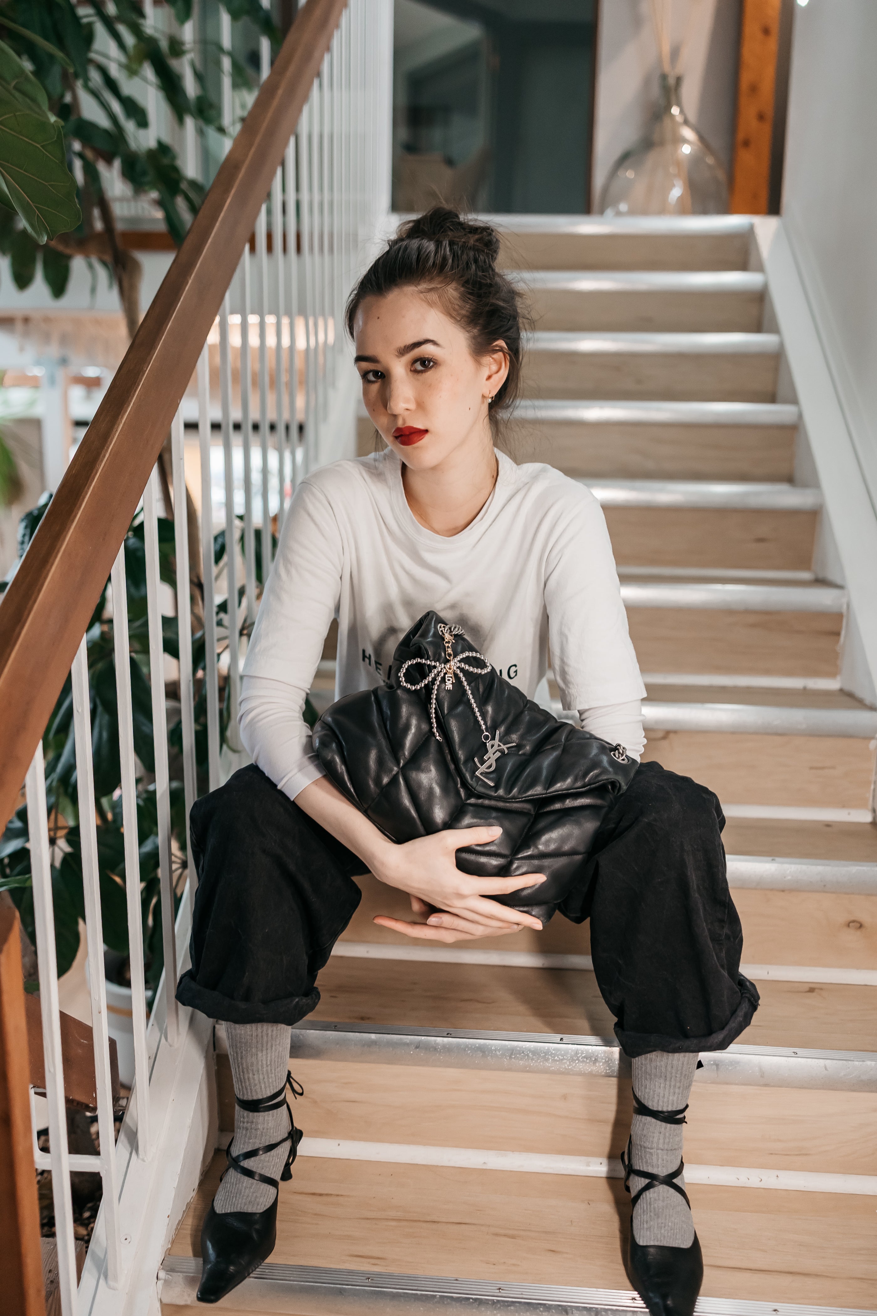 Pearl Bow Single Strand Charm in Silver