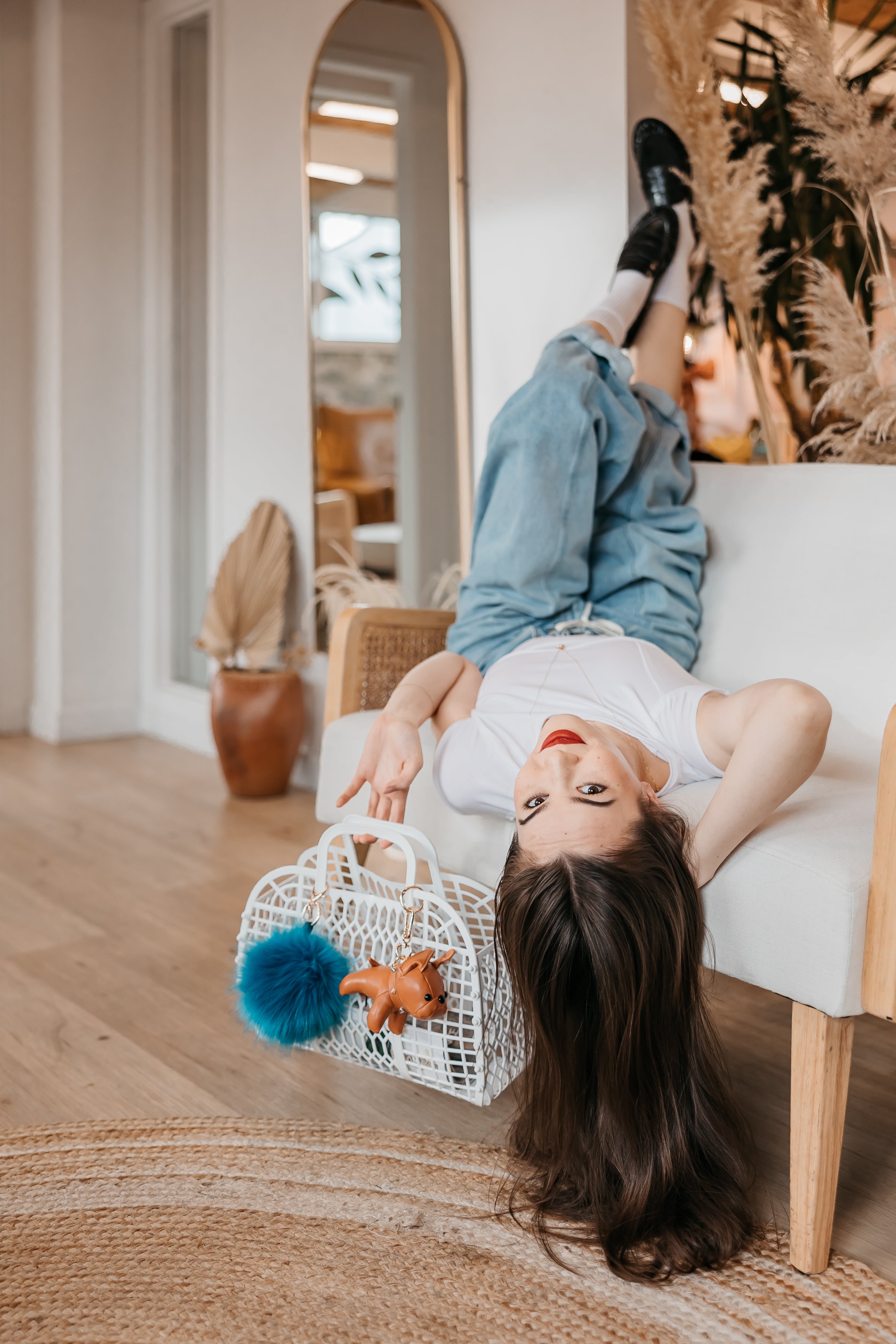 Faux Single Pom Blue