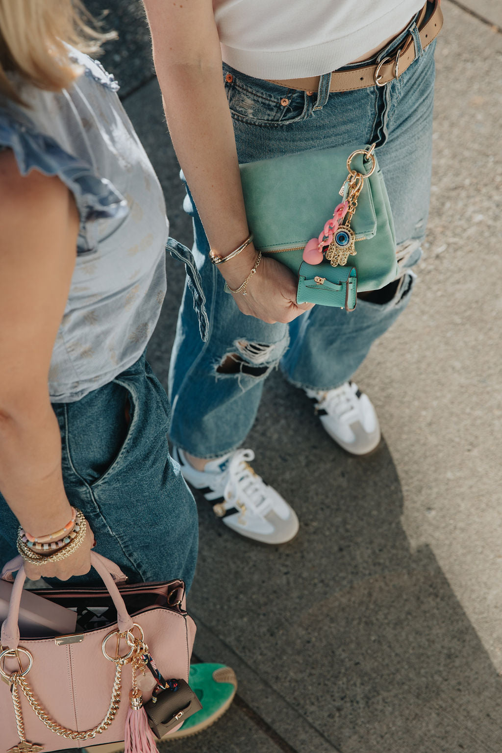 Heart on Chain Charm Pink